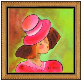 Linda Le Kinff Original Oil Painting on Board Nude Female Portrait Signed Artwork