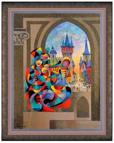 Anatole Krasnyansky Winter’s Song Large Serigraph Cityscape Signed Artwork