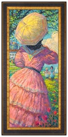 Tom Perkinson Large Oil Painting on Canvas Female Portrait Signed Artwork