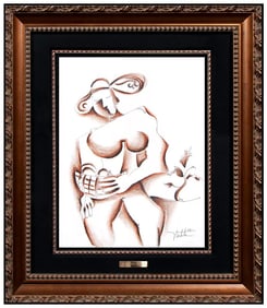 Alexandra Nechita Original Ink Drawing Picasso-Style Portrait Signed Cubism Artwork