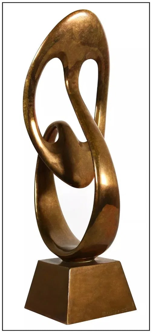 Bill Keating Bronze Sculpture Full Round Signed Modern Music Abstract Artwork: This lot includes:Gallery COA & free domestic shipping (*insurance and international shipping for an additional charge)Artist: Bill KeatingTitle: G - Clef Medium: Bronze Full RoundSize: 15 ½&rd
