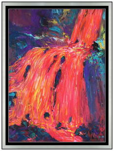 Robert Schaberl Oil Painting Abstract Landscape Signed Framed Original Artwork: This lot includes:Gallery COA & free domestic shipping (*insurance and international shipping for an additional charge)Artist: Robert SchaberlTitle: WaterfallMedium: Oil PaintingSize: 27” x 20&r