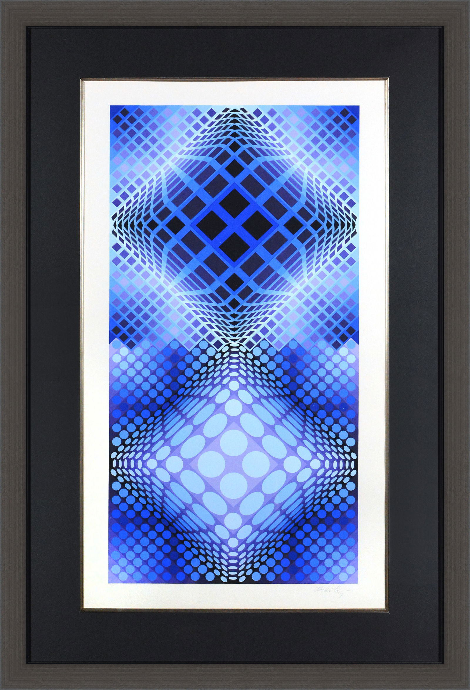 Victor Vasarely Bi-Vega Color Serigraph Op Art Signed Framed Original Artwork (1 of 6)