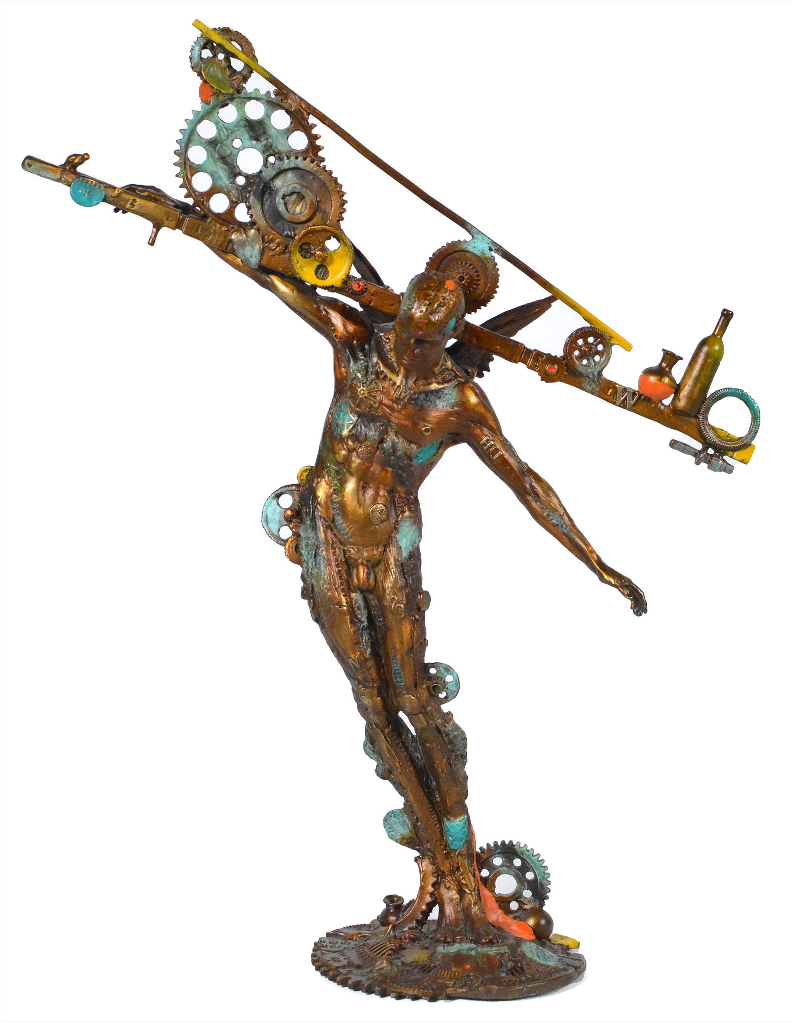 Nano Lopez Balance Man Full Round Bronze Sculpture Signed Modern Artwork (1 of 8)