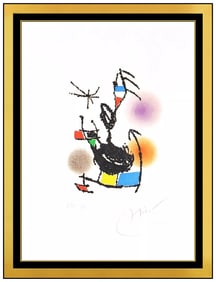 Joan Miro Original Etching Aquatint Dans La Lueur Oblique Signed Framed Art