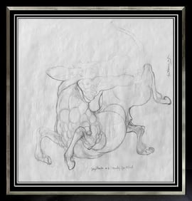 Guillaume Azoulay Original Sagittarius Zodiac Drawing Signed Artwork