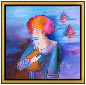 Linda Le Kinff Original Female Figure Oil Painting Signed Framed Canvas Art