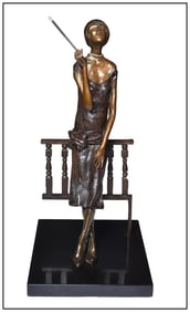 Corrine Weinberg Original Bronze Figure Sculpture Signed Evening Drag Artwork