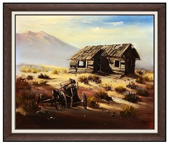 Buck McCain Original Western Landscape Oil Painting Signed Framed Canvas Art