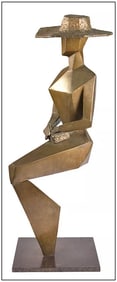 Jeannine Young Original Bronze Sculpture Complicated Woman Signed Artwork