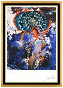 Salvador Dali Original Etching Photolithograph Figure Signed Framed Art