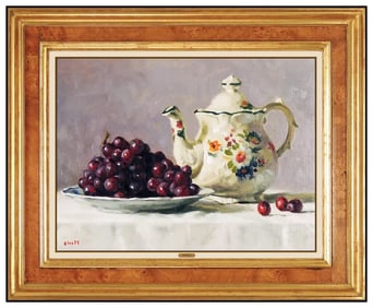 Gregory Hull Original Still Life Oil Painting Signed Fruit Food Artwork