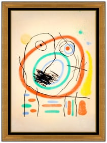 Joan Miro Le Prophete Aquatint Signed Abstract Modern Framed Art