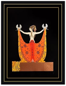 Erte Venus Embossed Serigraph Signed Female Figurative Art Deco Artwork