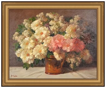 Rudolph Colao Original Still Life Oil Painting Signed Large Canvas Art