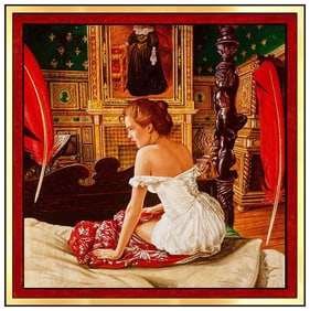 Anton Molnar Large Original Female Portrait Painting On Canvas Signed Framed Art