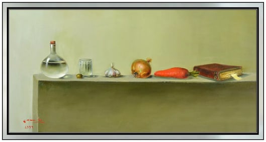 Kostya Totibadze Still Life Oil Painting Signed Large Framed Canvas Artwork