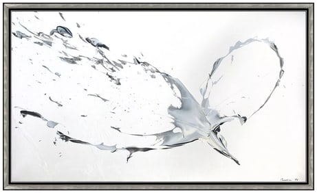 Stanley Casselman Abstract Oil Painting Signed Large Framed Canvas Artwork