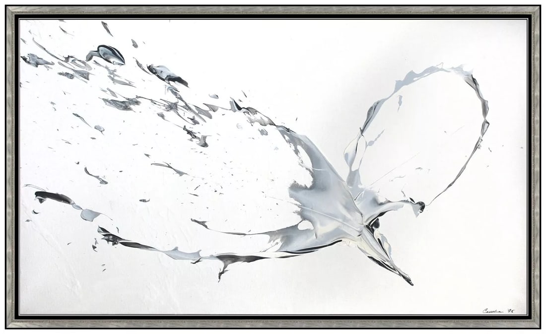 Stanley Casselman Abstract Oil Painting Signed Large Framed Canvas Artwork: This Lot Includes:Gallery Coa & Free Domestic Shipping (*Insurance And International Shipping For An Additional charge)Artist: Stanley Casselman Title: TransformationMedium: Acrylic Painting On Canvas