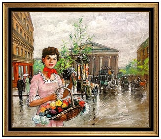 Francois Gerome Paris Portrait Oil Painting Signed Framed Canvas Art