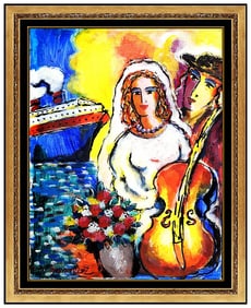 Zamy Steynovitz Seascape Portrait Oil Painting Signed Framed Canvas Artwork