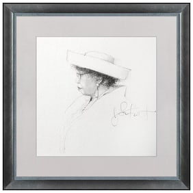 Jonathan Knight Female Portrait Graphite Drawing Signed Framed Artwork