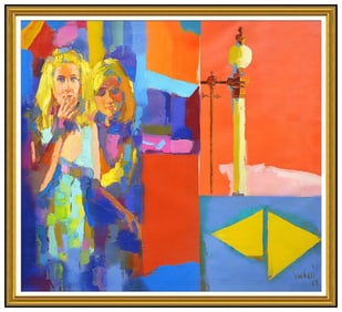 Nicola Simbari Figurative Oil Painting Signed Large Framed Canvas Artwork