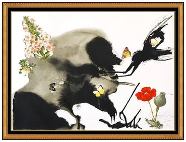 Salvador Dali Autumn Four Seasons Lithograph Signed Framed Artwork