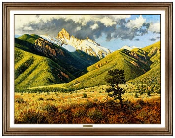 Ralph Oberg Colorado Landscape Oil Painting Signed Large Framed Canvas Art
