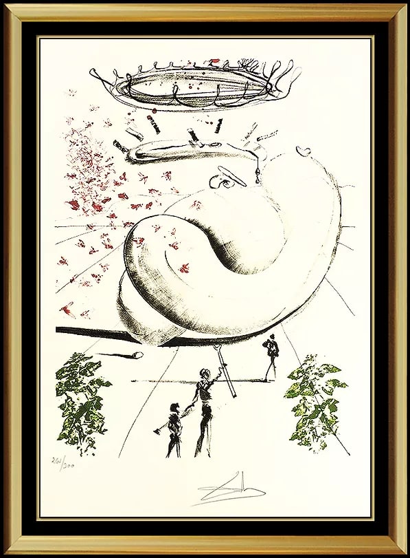 Salvador Dali Original Color Lithograph Moscas Surreal Signed Artwork (1 of 5)