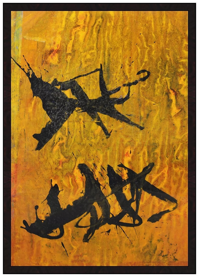 Jamali Abstract Pigmentation Painting Signed Framed Cork Artwork: This Lot includes:Gallery Coa & Free Domestic Shipping (*Insurance And International Shipping For An Additional Charge)Artist: Jamali Title: Abstract 7079Medium: Pigmentation Painting On CorkSize: 54&