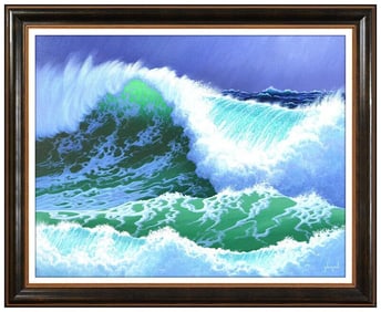 William Schim Schimmel Seascape Oil Painting Signed Framed Ocean Wave Art