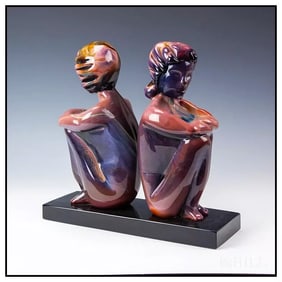 Dino Rosin Children Murano Glass Sculpture Signed Large Figurative Artwork