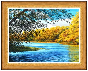 Gregory D. Steele Landscape Oil Painting Signed Framed Board Artwork