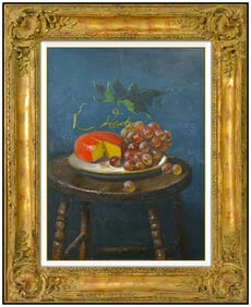 Joseph Sheppard Still Life Oil Painting Signed Framed Board Artwork