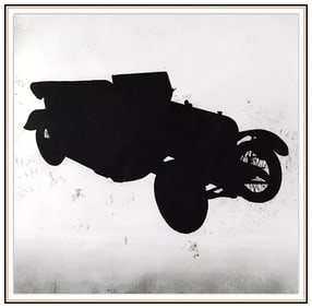 Randy Twaddle Automobile Charcoal Drawing Signed Framed Modern Artwork