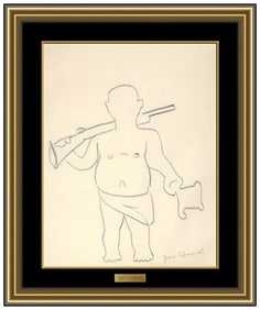 Jean Charlot Male Portrait Graphite Drawing Signed Framed Authentic Art