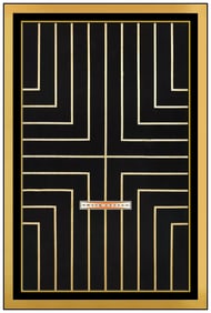 Peter Dayton Frank Stella Geometric Abstract Board Painting Signed Artwork