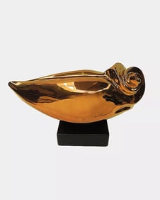 Marco Morandi Aurubis Ceramic Sculpture Signed Copper Gold Modern Artwork