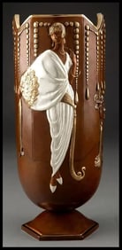 Erte Style Vase Bronze Sculpture Signed Deco Authentic Artwork