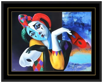 Martiros Manoukian Signed Hand Embellished Serigraph Framed Modern Artwork