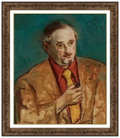 Moses Soyer Portrait Oil Painting Signed Frank Kleinholz Framed Artwork