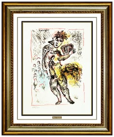 Marc Chagall La Feerie Et Le Royaume Lithograph Signed Framed Artwork