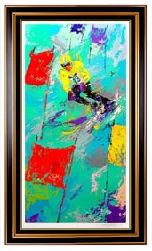 Leroy Neiman Winter Olympics Serigraph Signed Large Skiing Sports Artwork