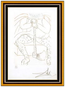Salvador Dali Henry VIII Etching Signed Framed Surrealist Artwork
