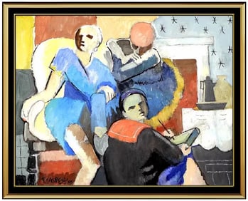 Robert Casper Modern Acrylic Painting Signed Framed Canvas Artwork