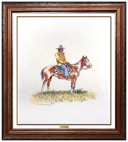 Olaf Wieghorst Native American Horse Watercolor Signed Western Artwork