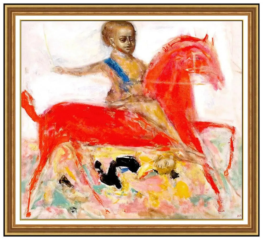 Andrei Medvedev Horse Portrait Oil Painting Signed Large Canvas Artwork (1 of 6)