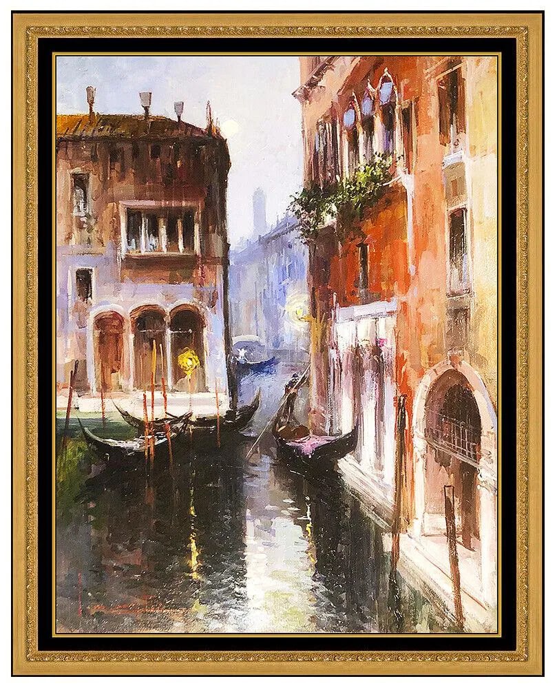 Claudio Simonetti Original Oil Painting Signed Venice Cityscape Art (1 of 4)