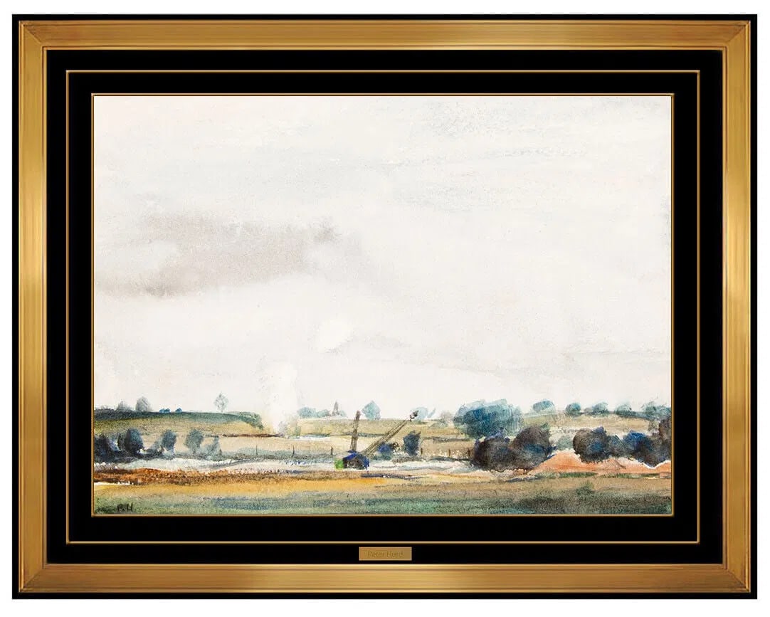 Peter Hurd Original Watercolor Signed Landscape Artwork: This lot includes:Gallery COA & free domestic shipping (*insurance and international shipping for an additional charge)Artist: Peter HurdTitle: Midland EnglandMedium: WatercolorSize: 5" x 7"Framed: 13